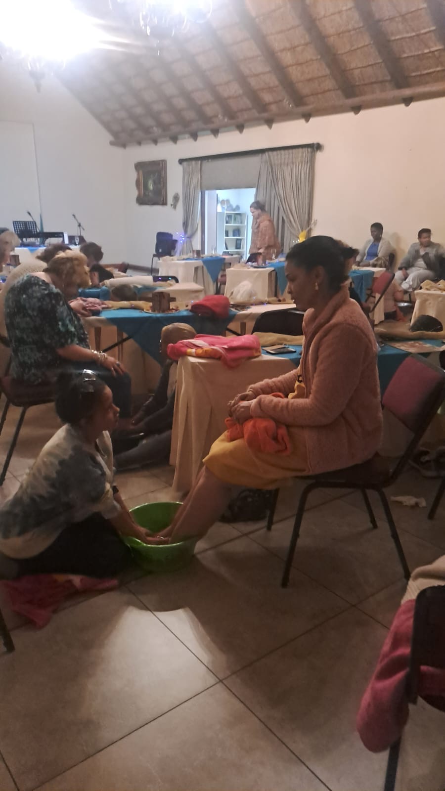 A foot-washing moment of care